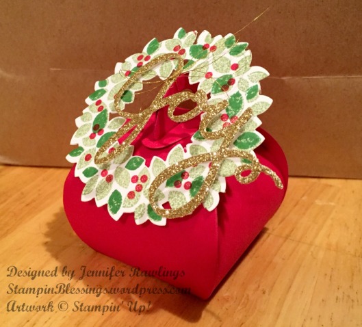 Big Shot Christmas Favor / Advent / Curvy Keepsake Thinlits / Wondrous Wreath stamp set / Wonderful Wreath Framelits / Stampin' Up! /StampinBlessings.wordpress.com